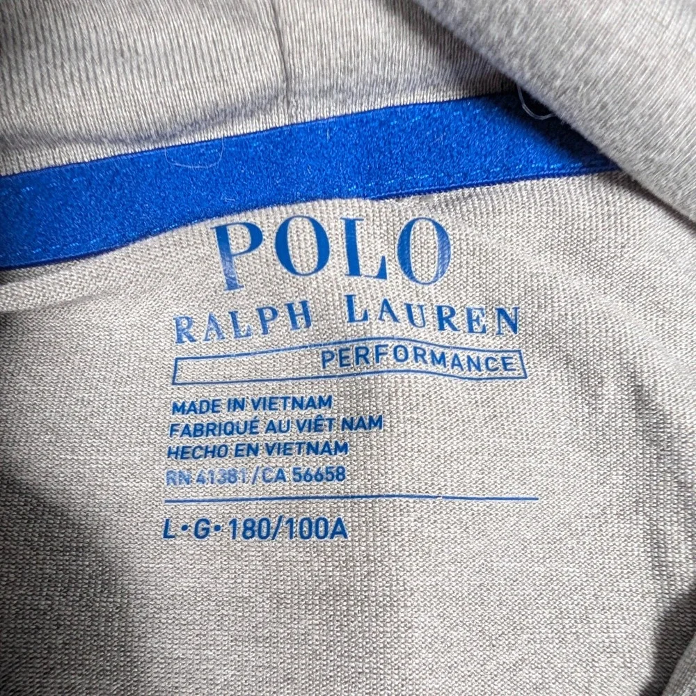 Polo Sport Ralph Lauren‎ Hoodie Mens L Blue Grey Colorblock Performance Pullover